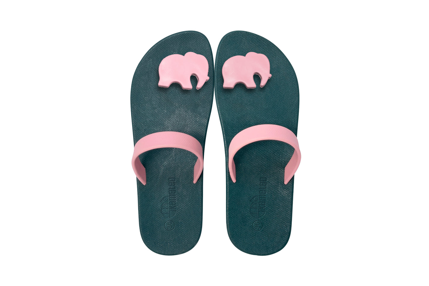 Poppi Ellie Green Sole LightPink Strap