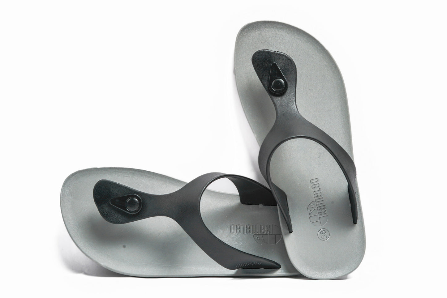 Candy Grey Sole Black Strap