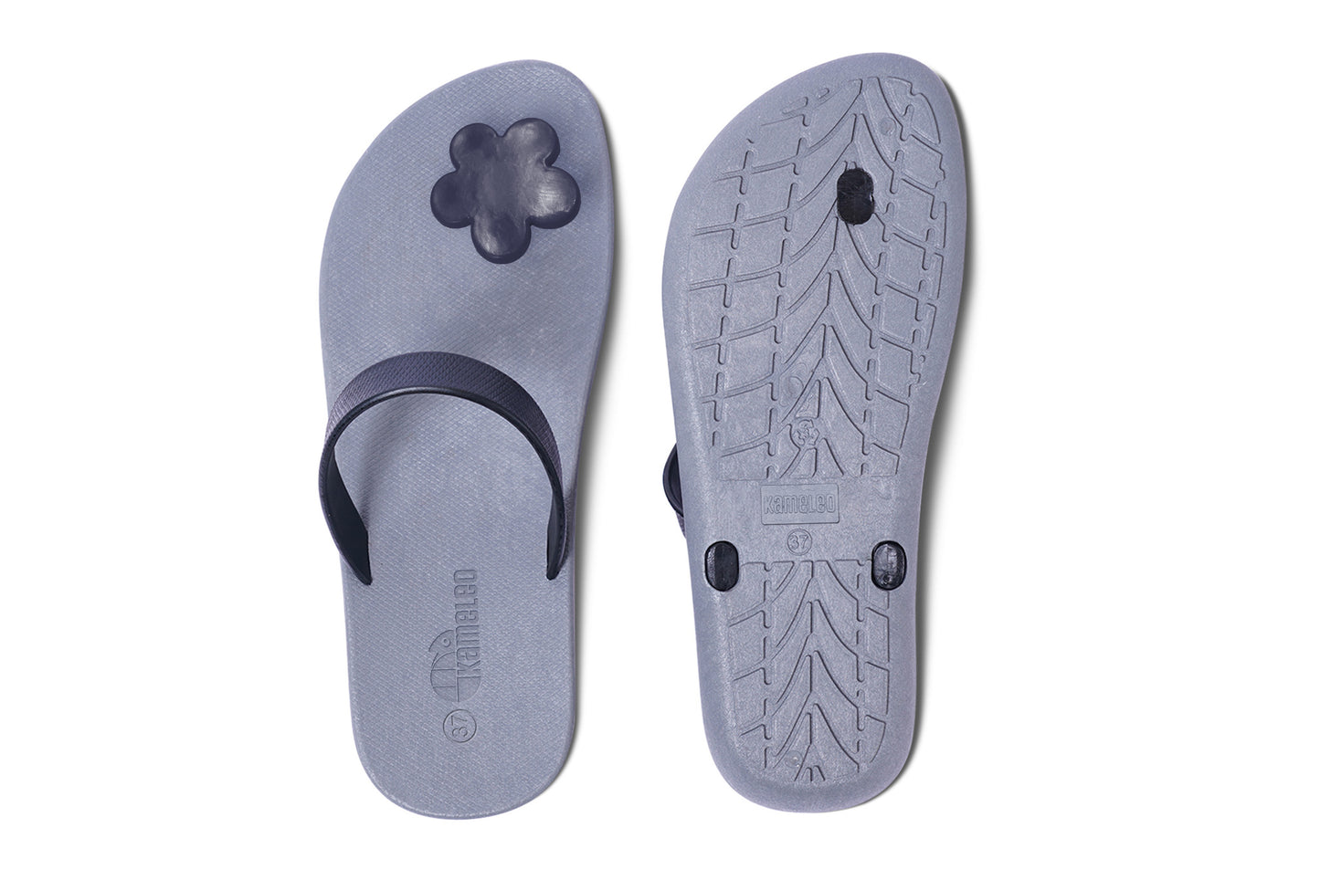 Poppi Flora Grey Sole Black Strap