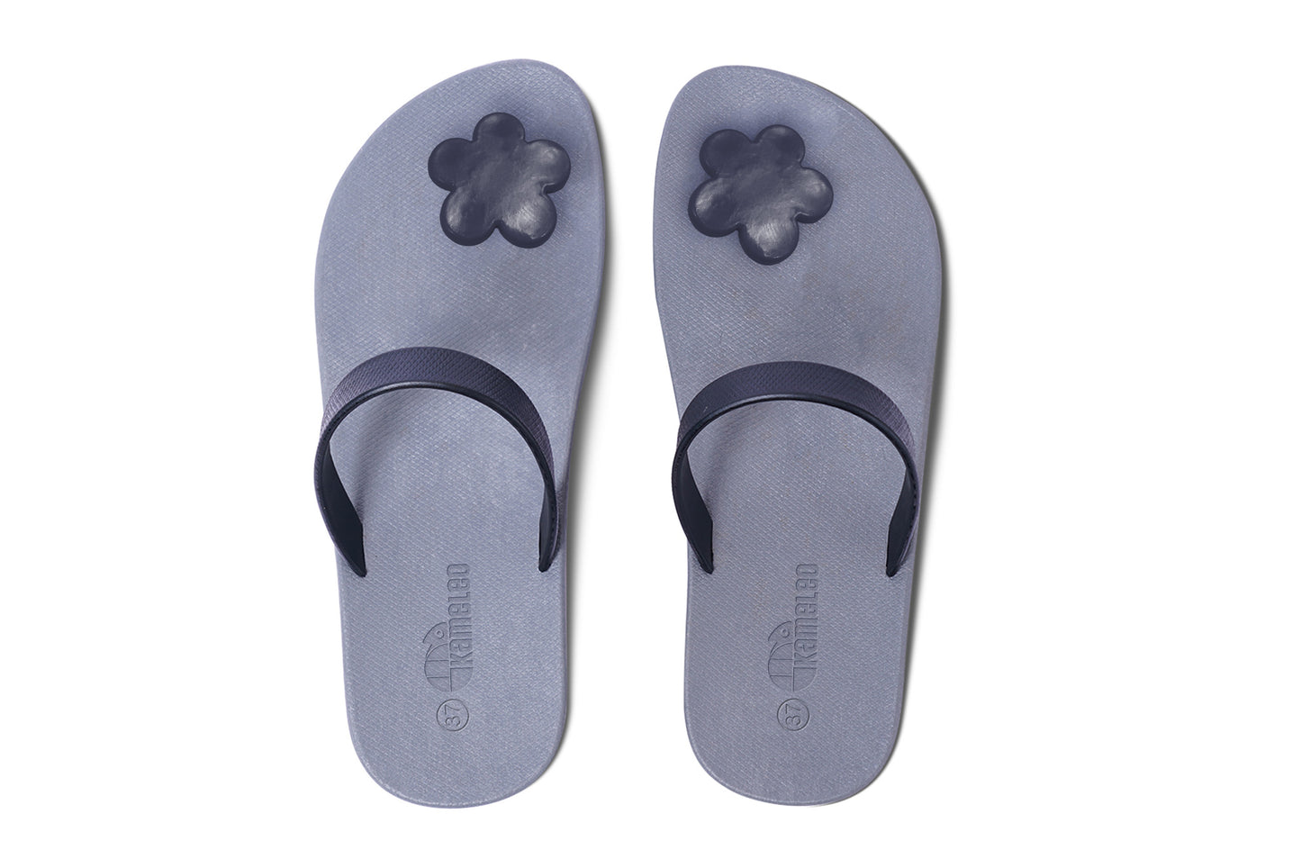 Poppi Flora Grey Sole Black Strap