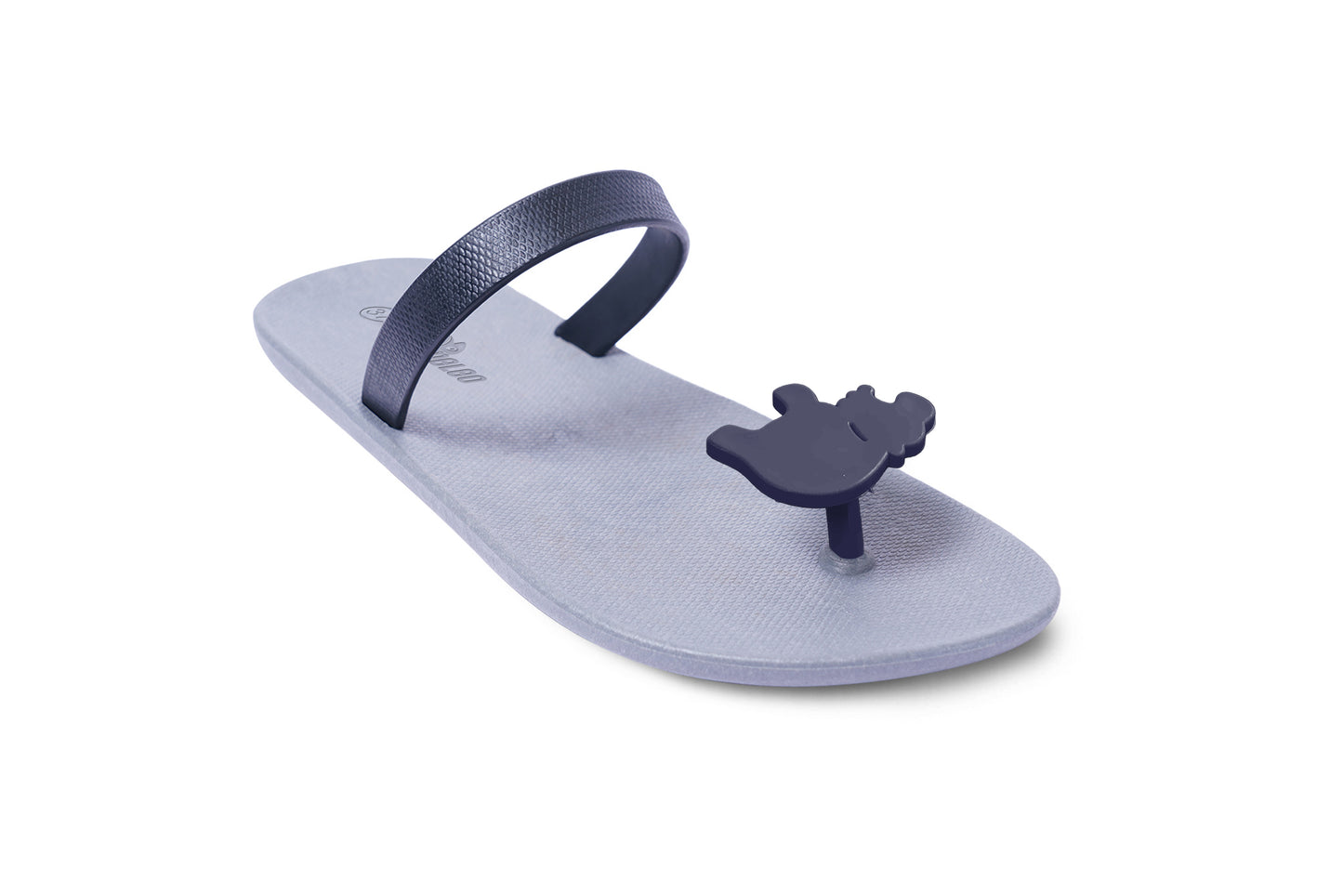 Poppi Hippo Grey Sole Black Strap
