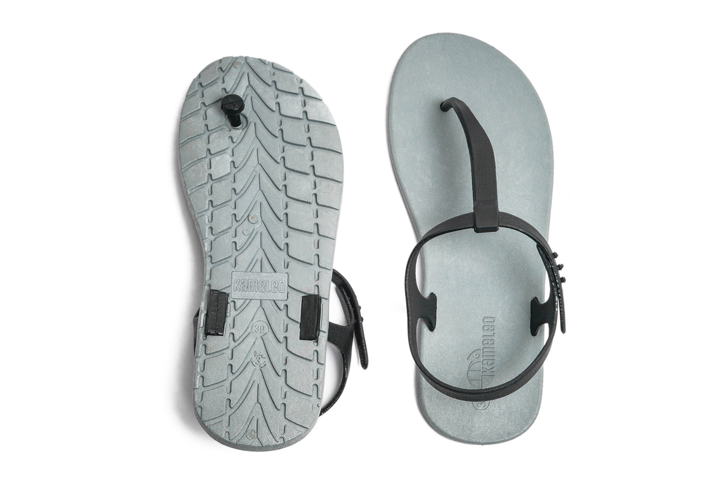 Saily Grey Sole Black Strap