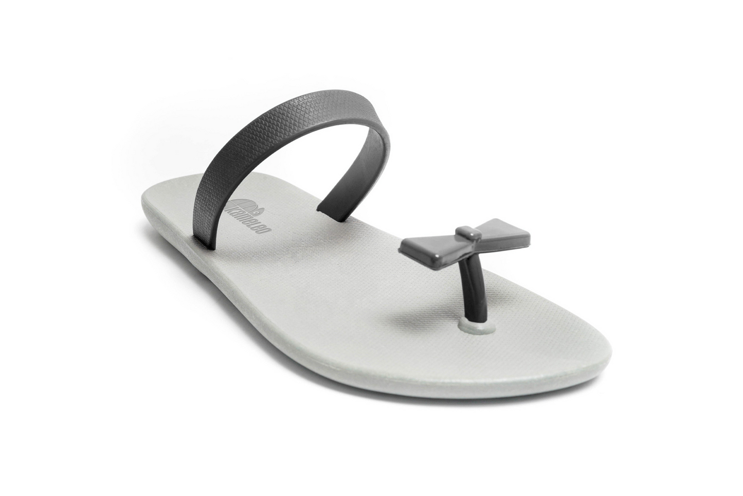 Poppi Bow Grey Sole Black Strap