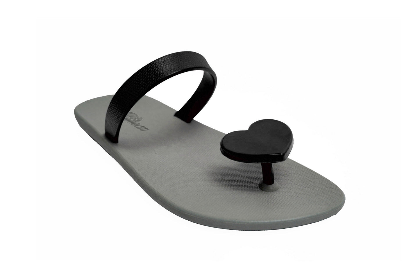 Poppi Heart Grey Sole Black Strap