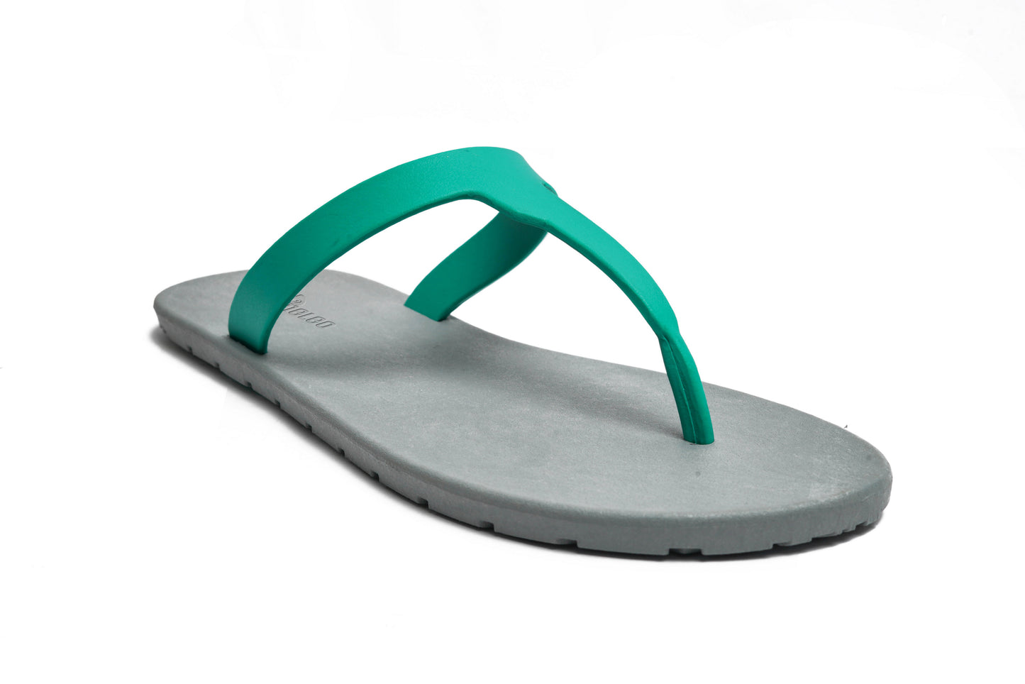 Thongs Grey Sole Green Strap
