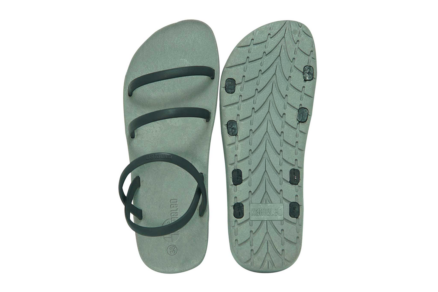 Twin Slim Grey Sole Black Strap