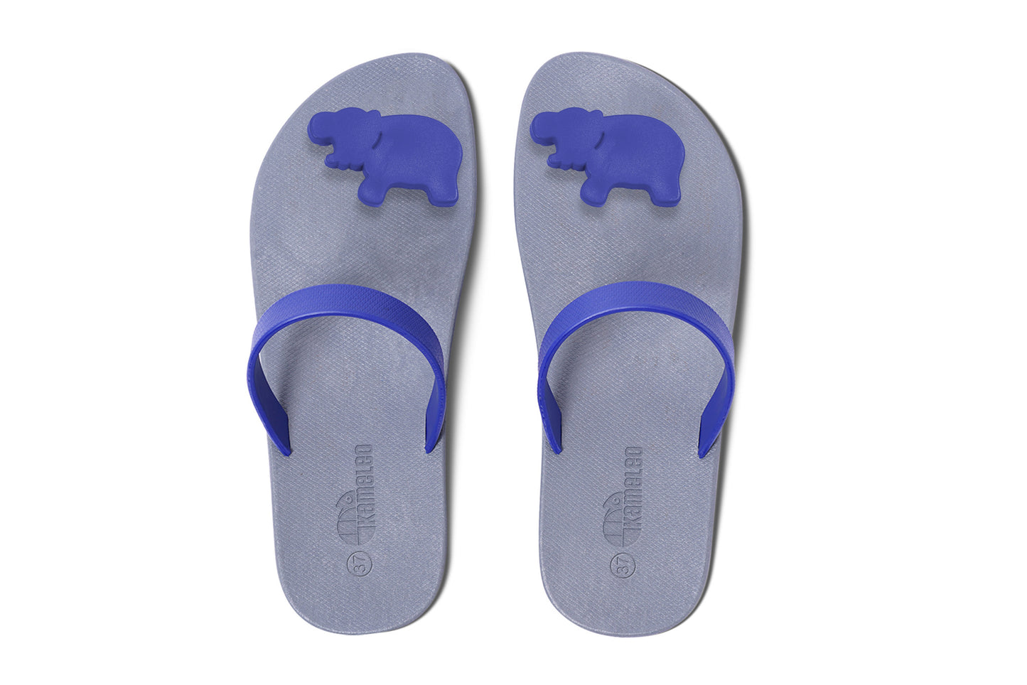 Poppi Hippo Grey Sole Blue Strap