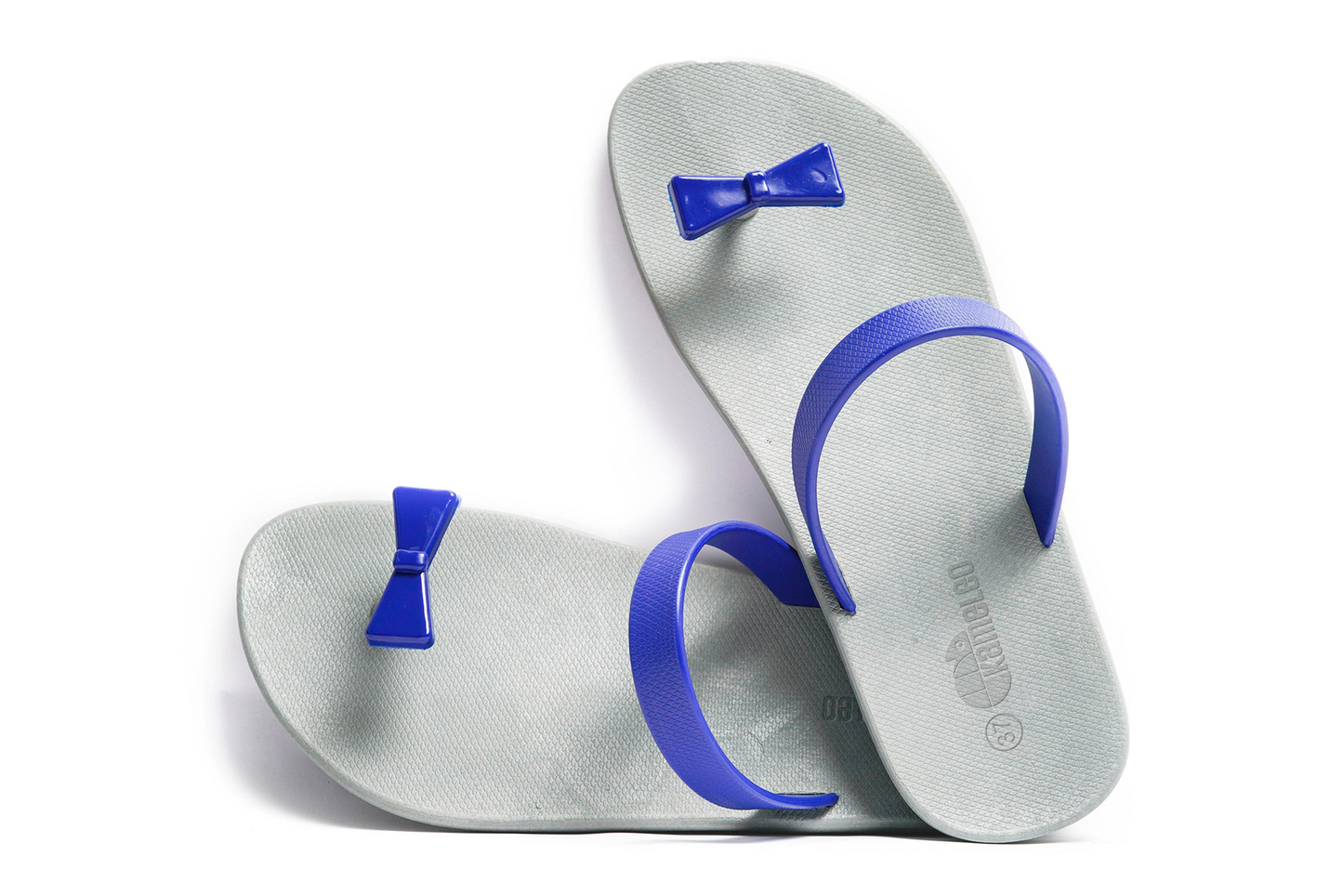 Poppi Bow Grey Sole Blue Strap