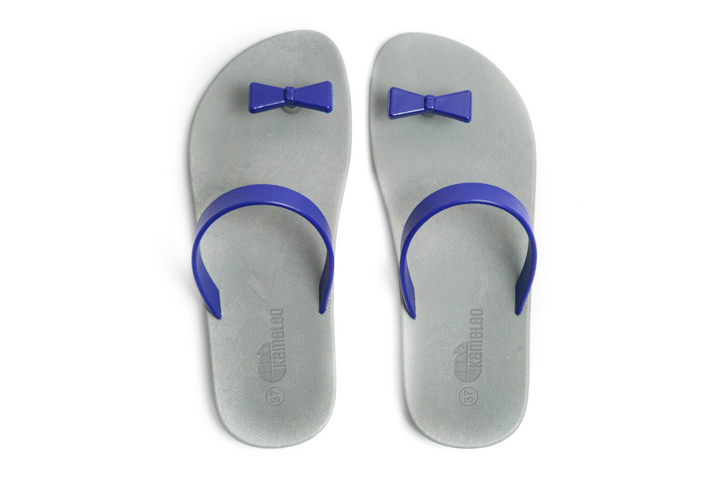 Poppi Bow Grey Sole Blue Strap