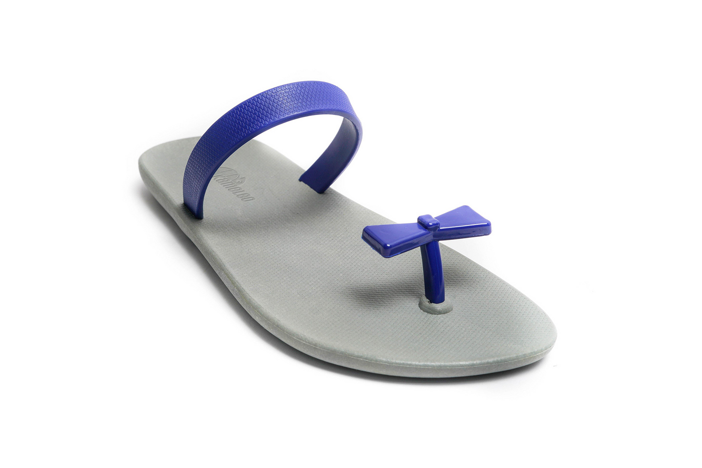 Poppi Bow Grey Sole Blue Strap