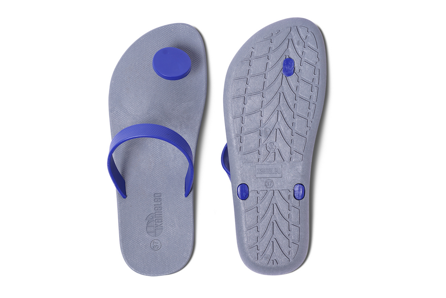 Poppi Dot Grey Sole Blue Strap