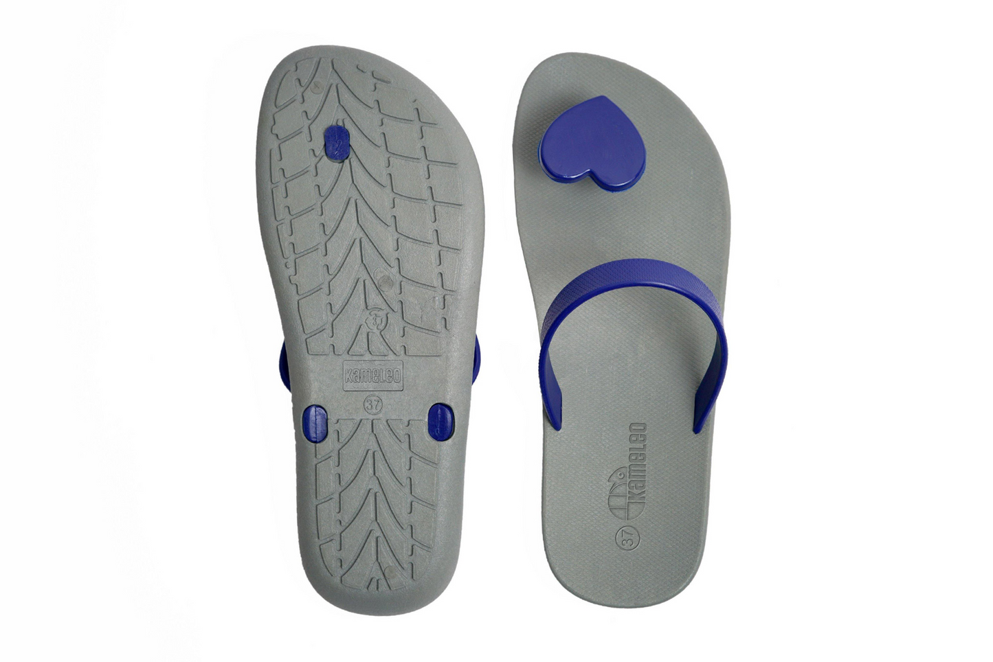 Poppi Heart Grey Sole Blue Strap