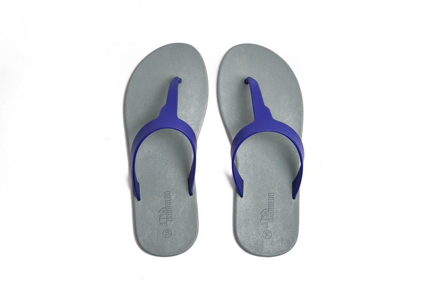 Thongs Grey Sole Blue Strap