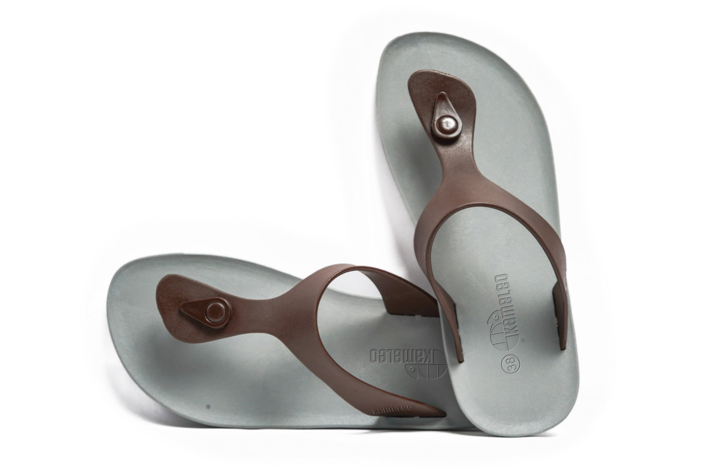 Candy Grey Sole Brown Strap
