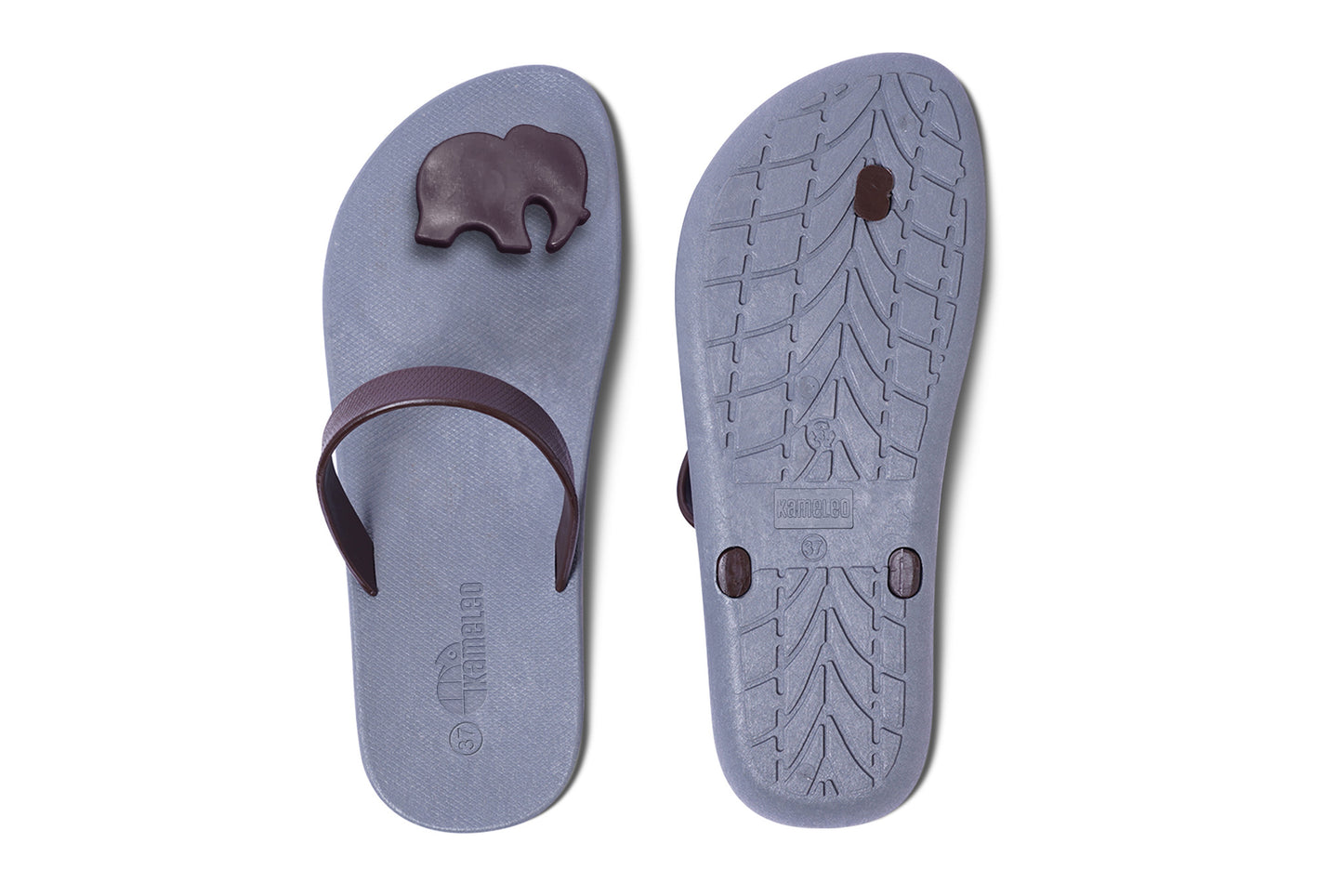 Poppi Ellie Grey Sole Brown Strap