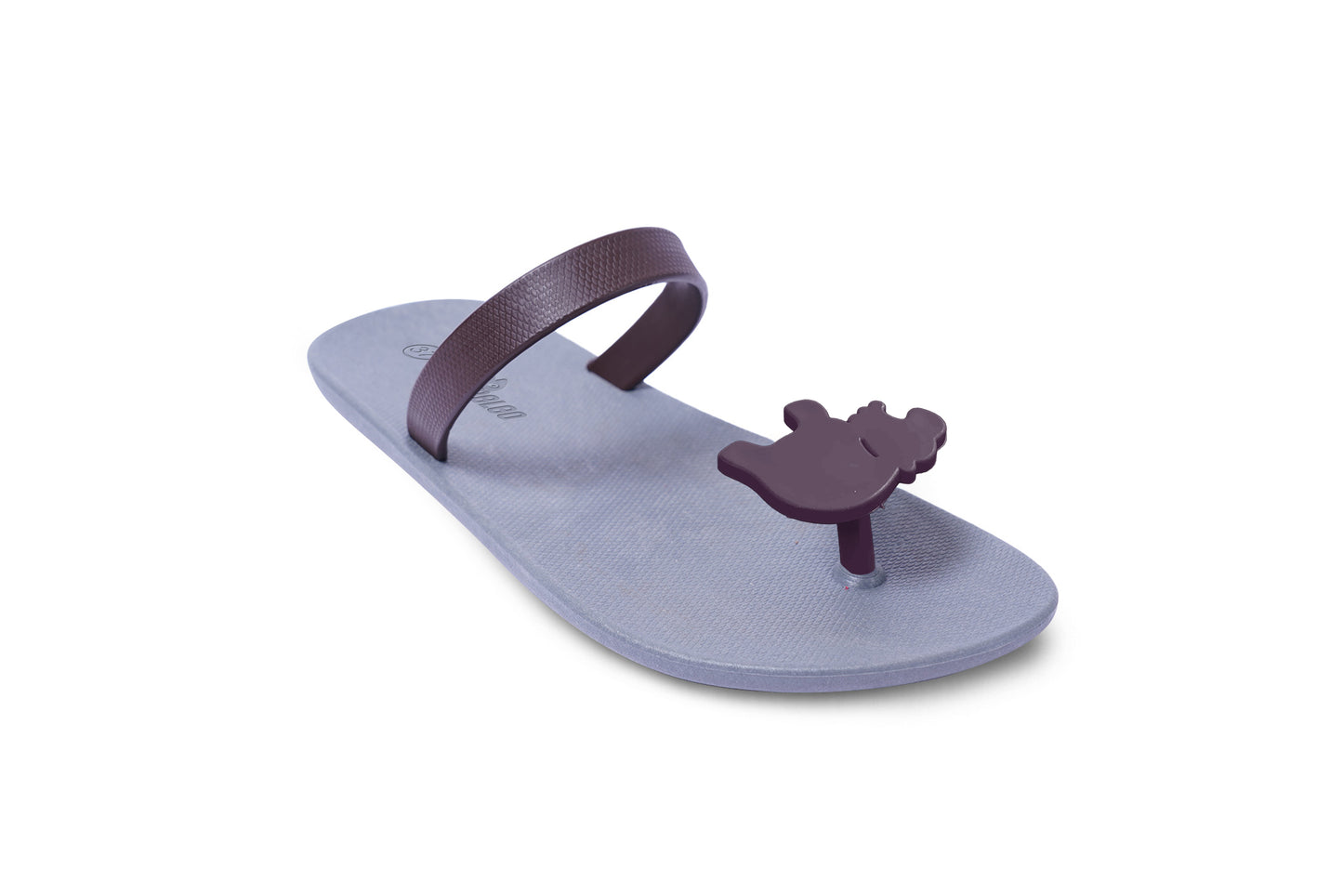 Poppi Hippo Grey Sole Brown Strap