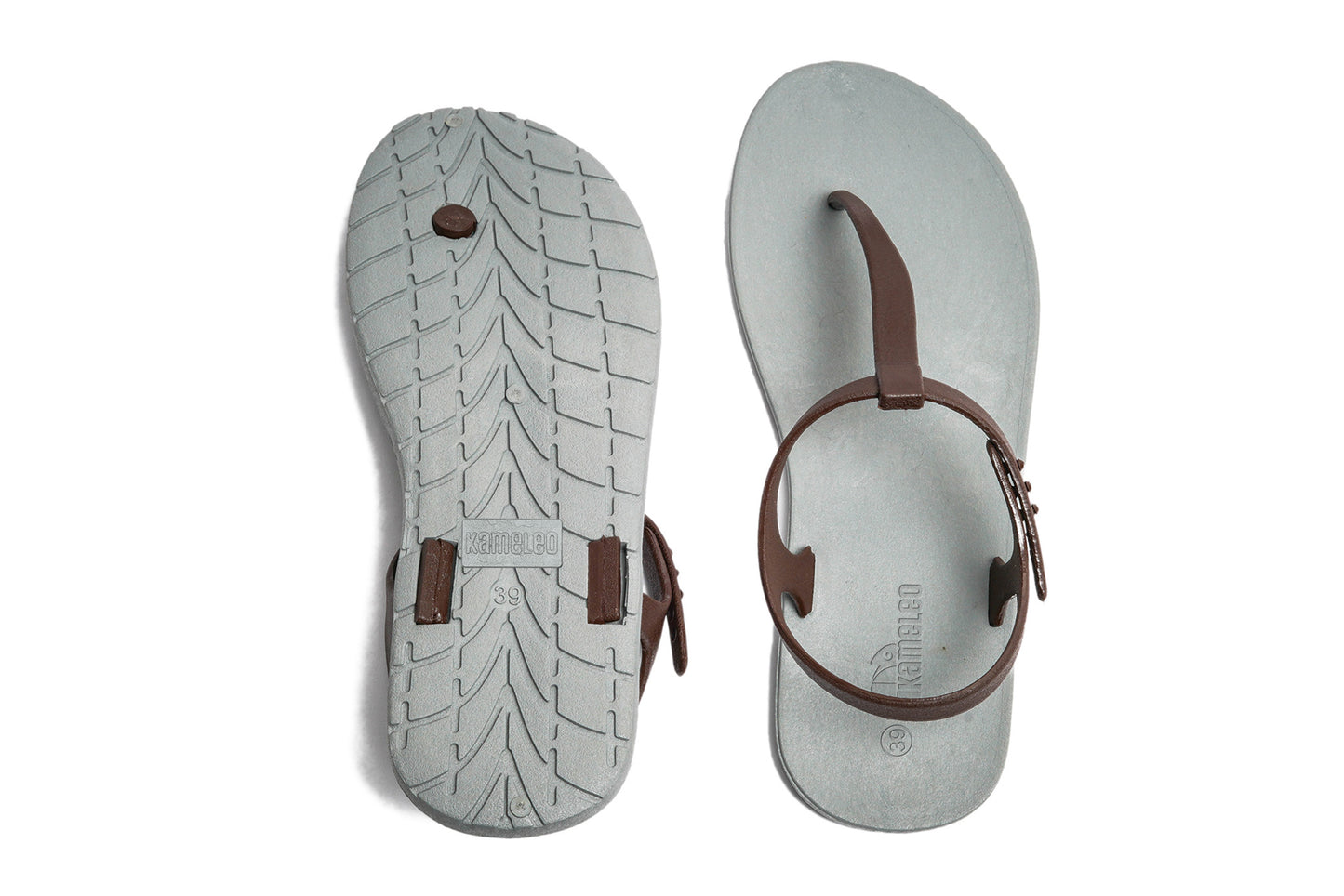 Saily Grey Sole Brown Strap