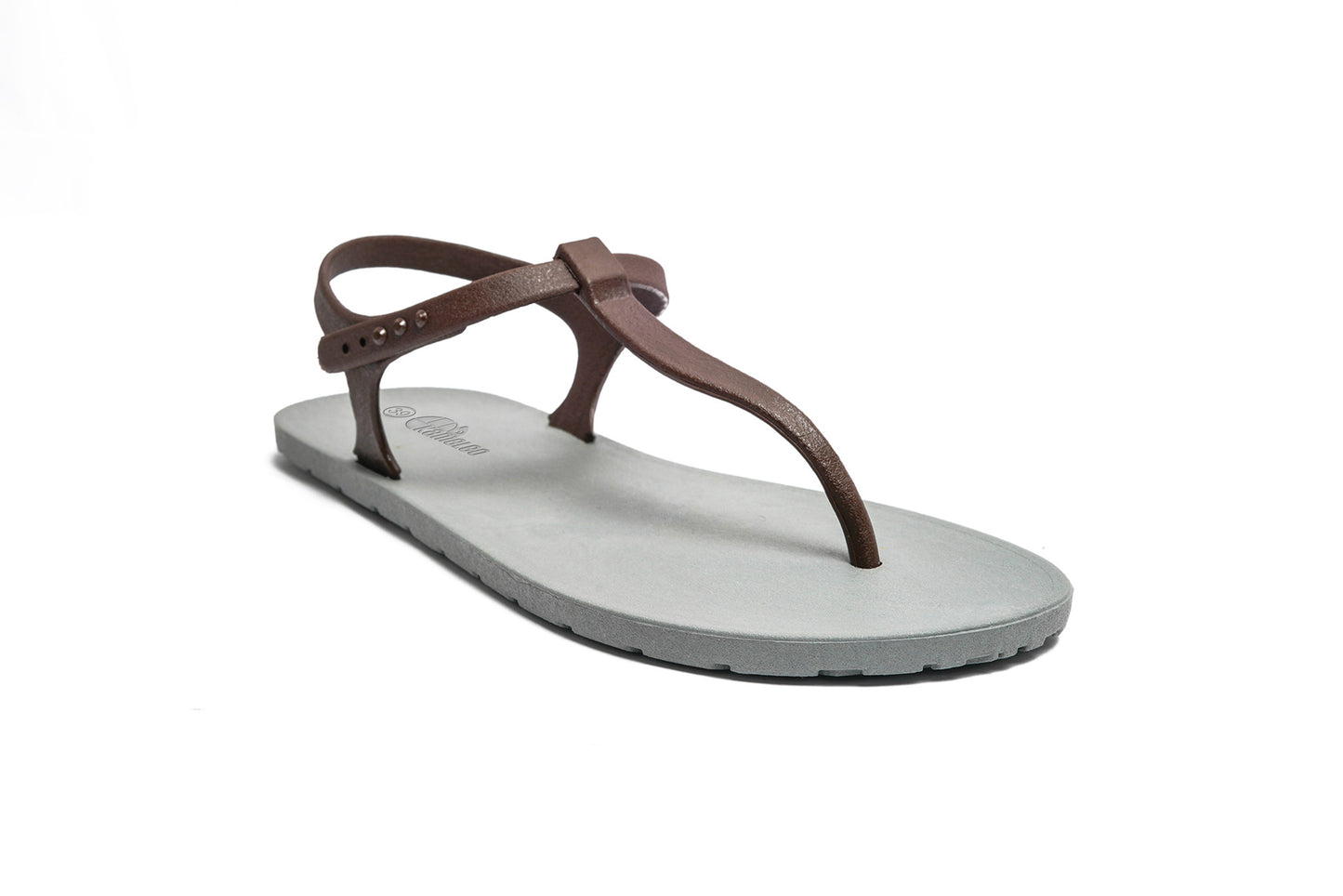 Saily Grey Sole Brown Strap