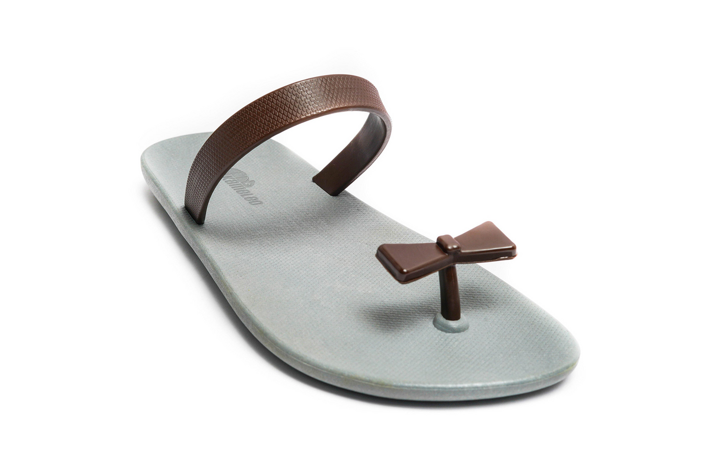 Poppi Bow Grey Sole Brown Strap