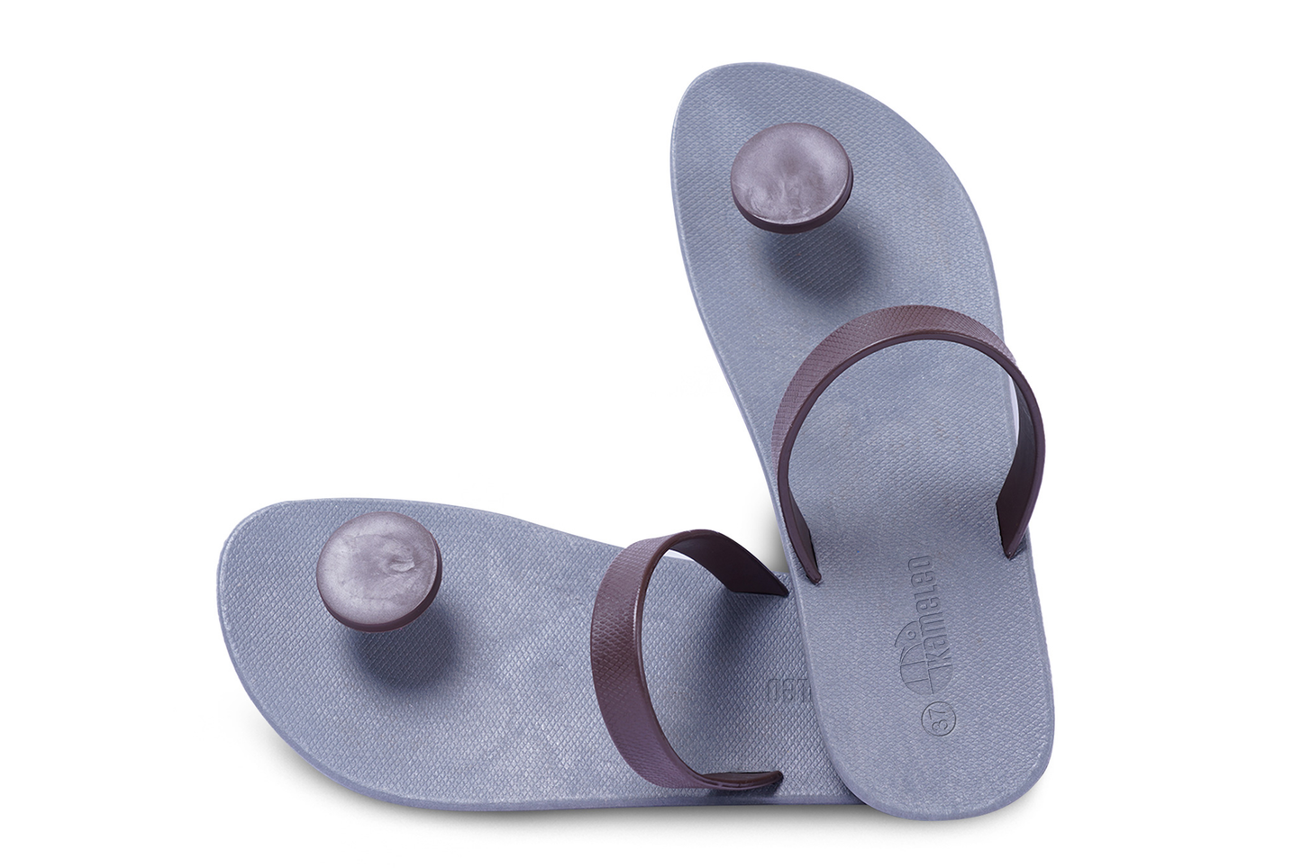 Poppi Dot Grey Sole Brown Strap