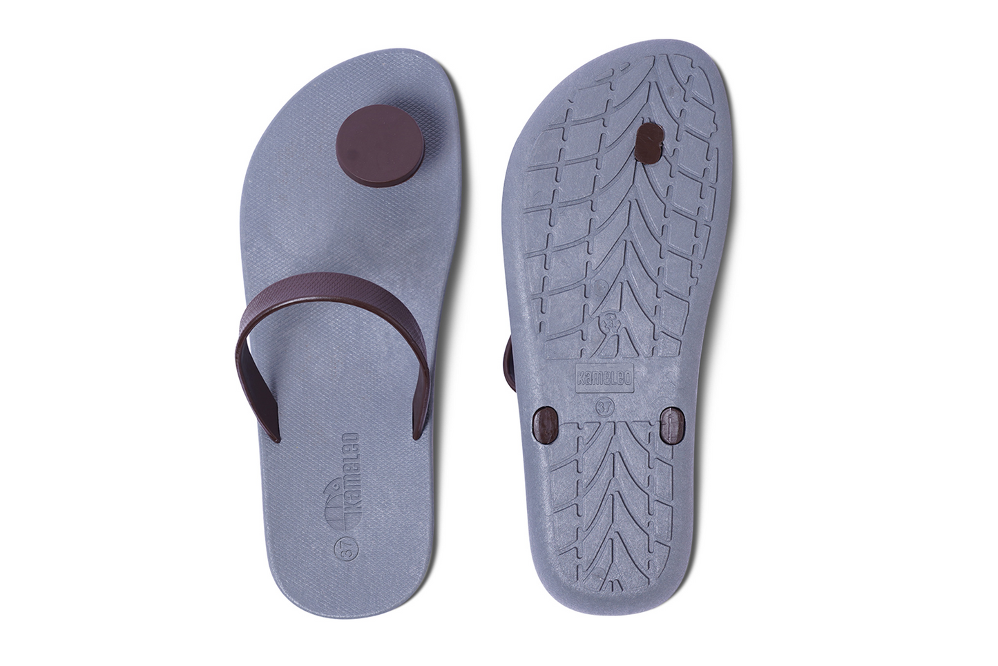 Poppi Dot Grey Sole Brown Strap
