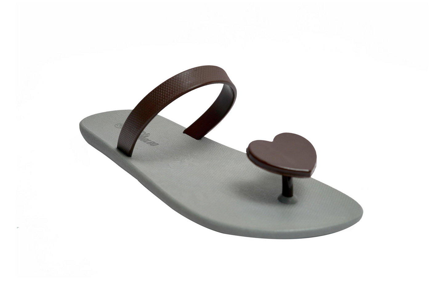 Poppi Heart Grey Sole Brown Strap