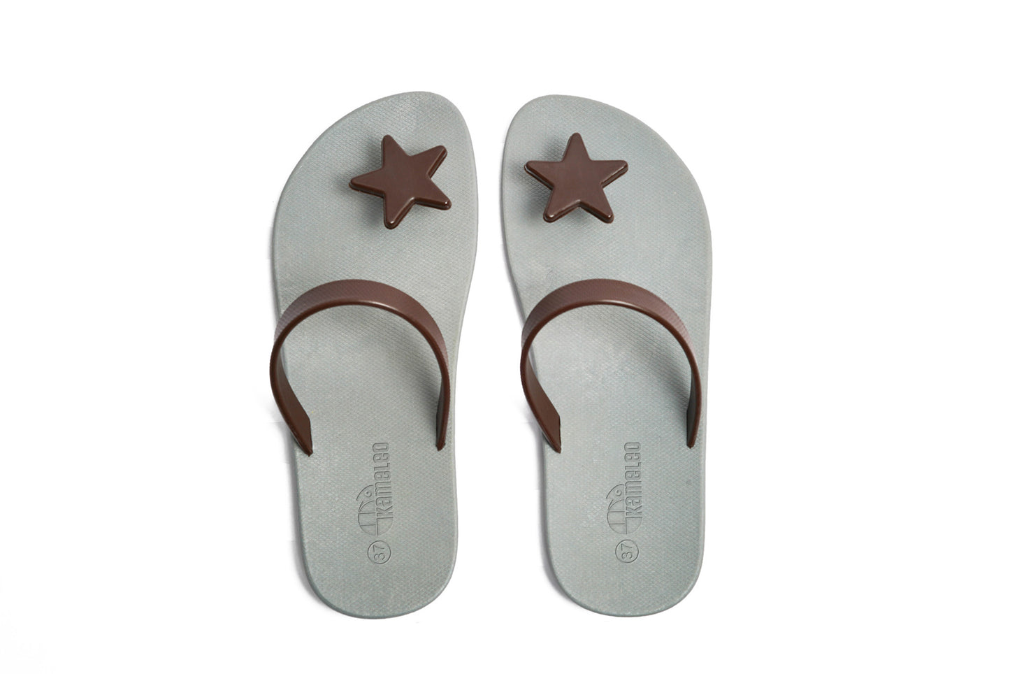 Poppi Star Grey Sole Brown Strap