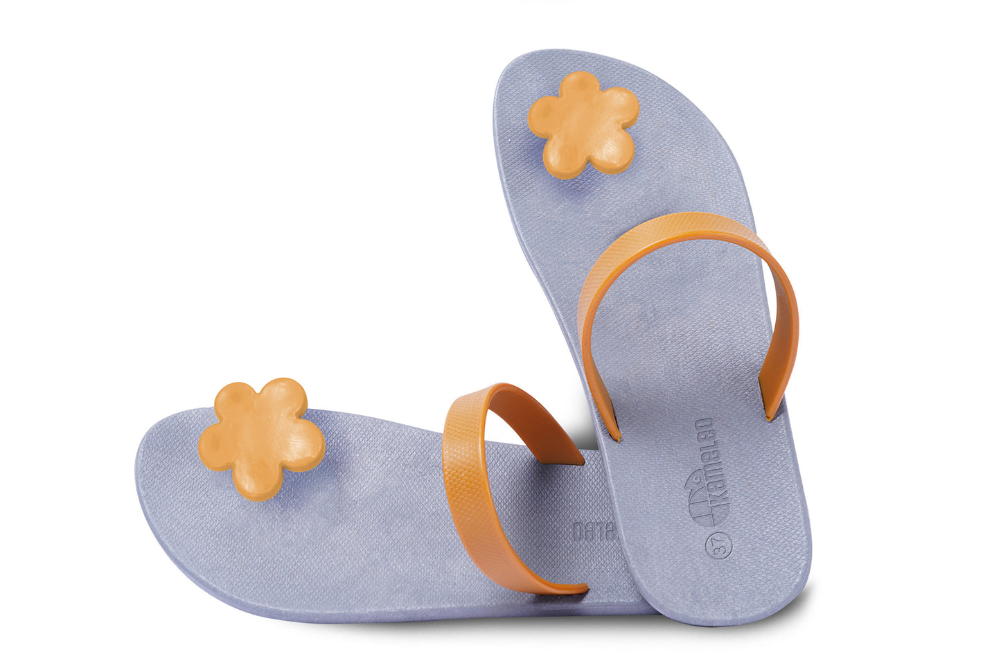 Poppi Flora Grey Sole Caramel Strap