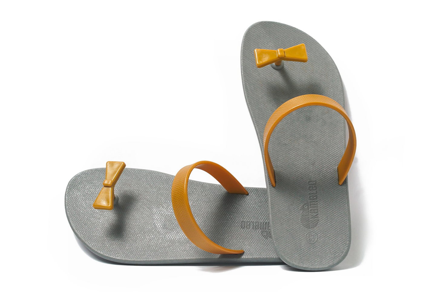 Poppi Bow Grey Sole Caramel Strap