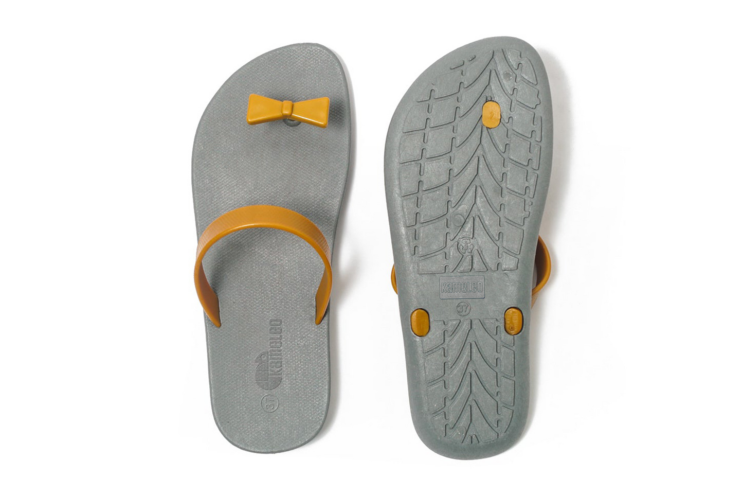 Poppi Bow Grey Sole Caramel Strap