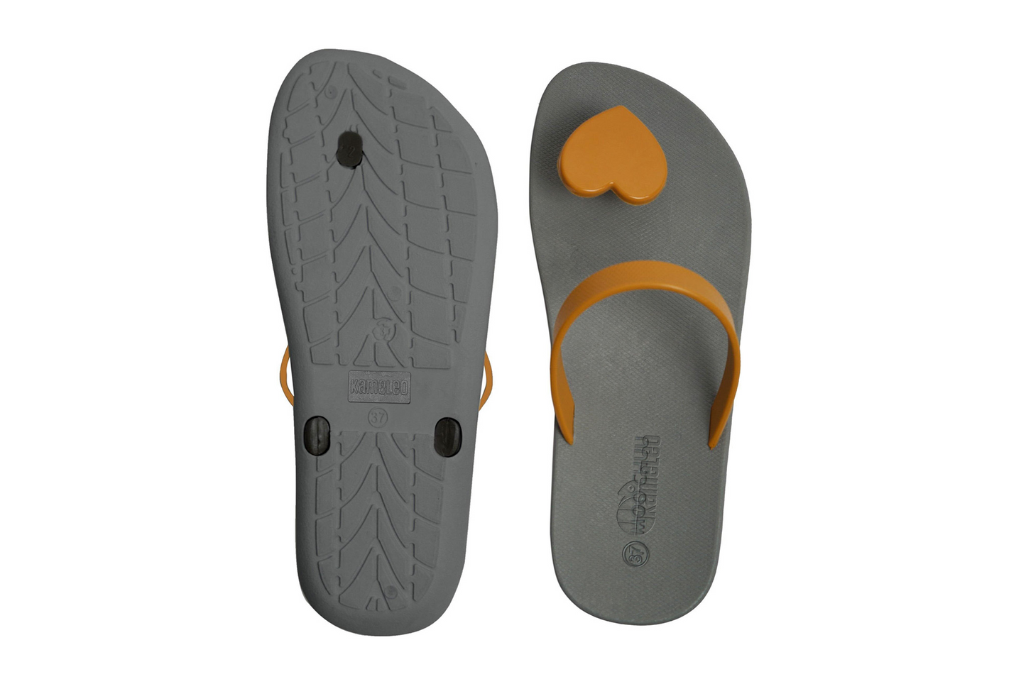 Poppi Heart Grey Sole Caramel Strap