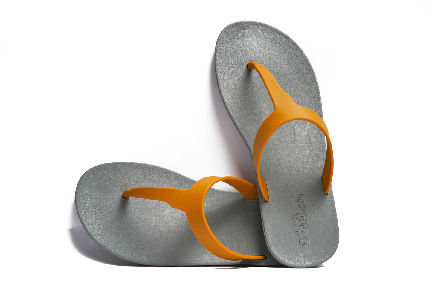Thongs Grey Sole Caramel Strap