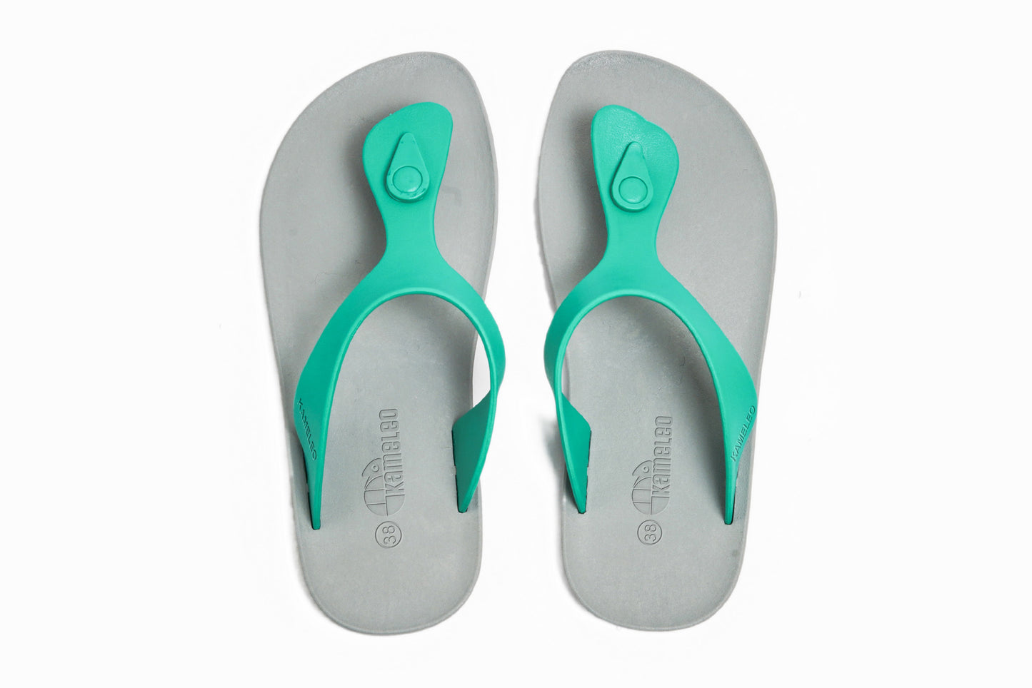 Candy Grey Sole Green Strap