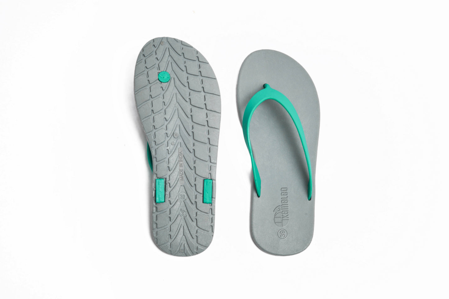 Flippy Grey Sole Green Strap