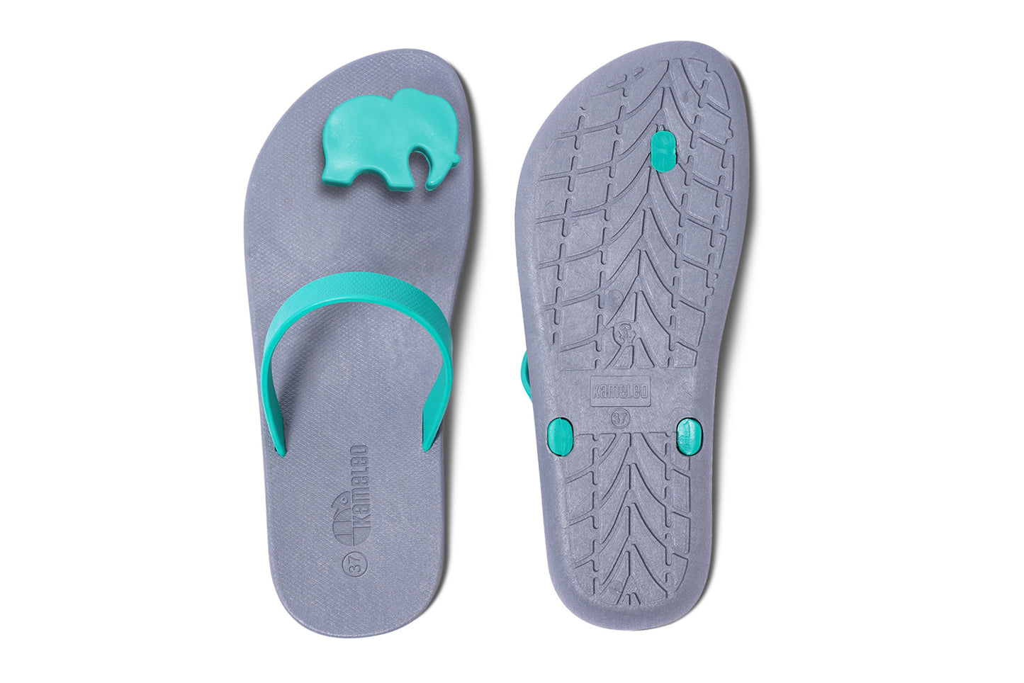 Poppi Ellie Grey Sole Green Strap