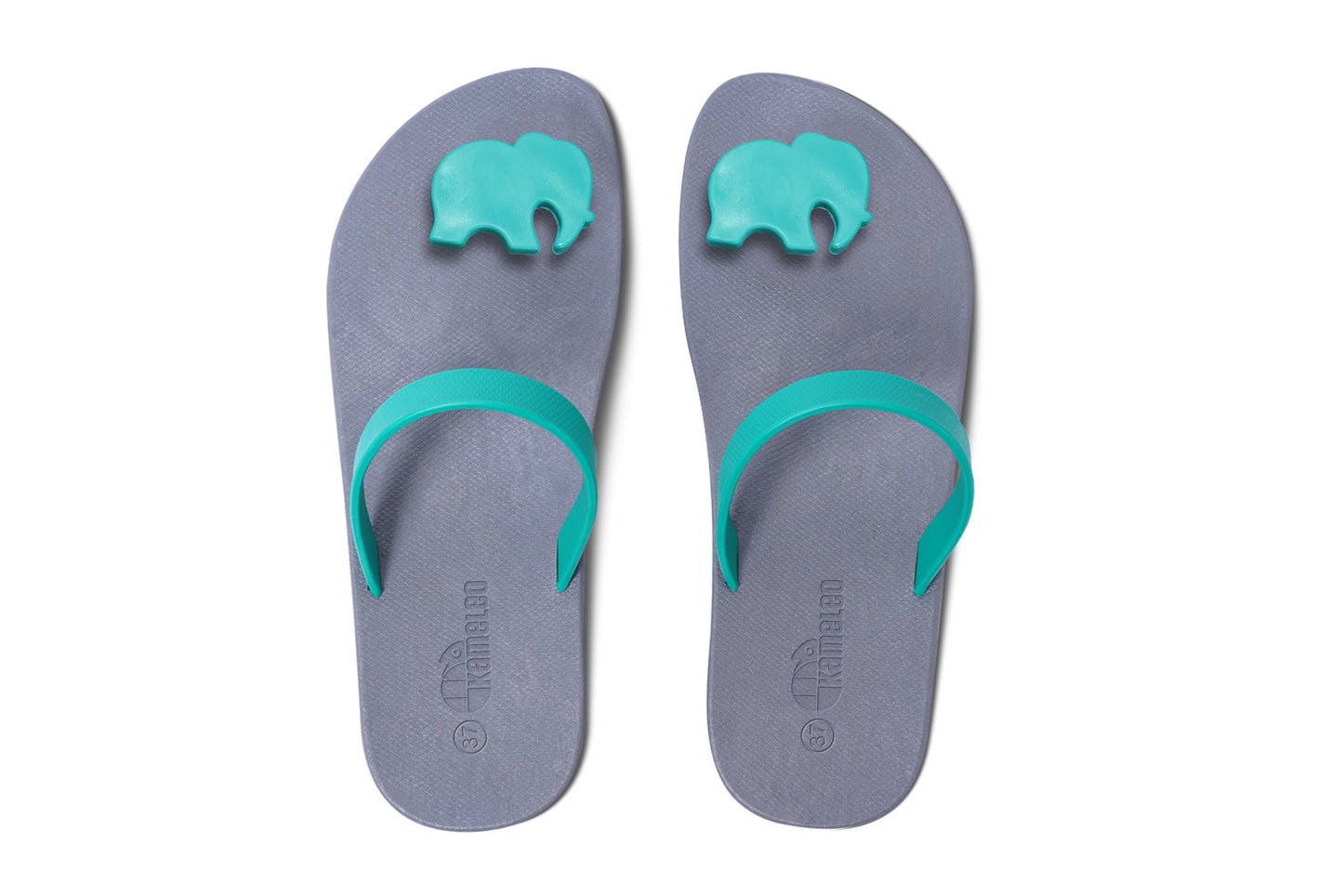 Poppi Ellie Grey Sole Green Strap