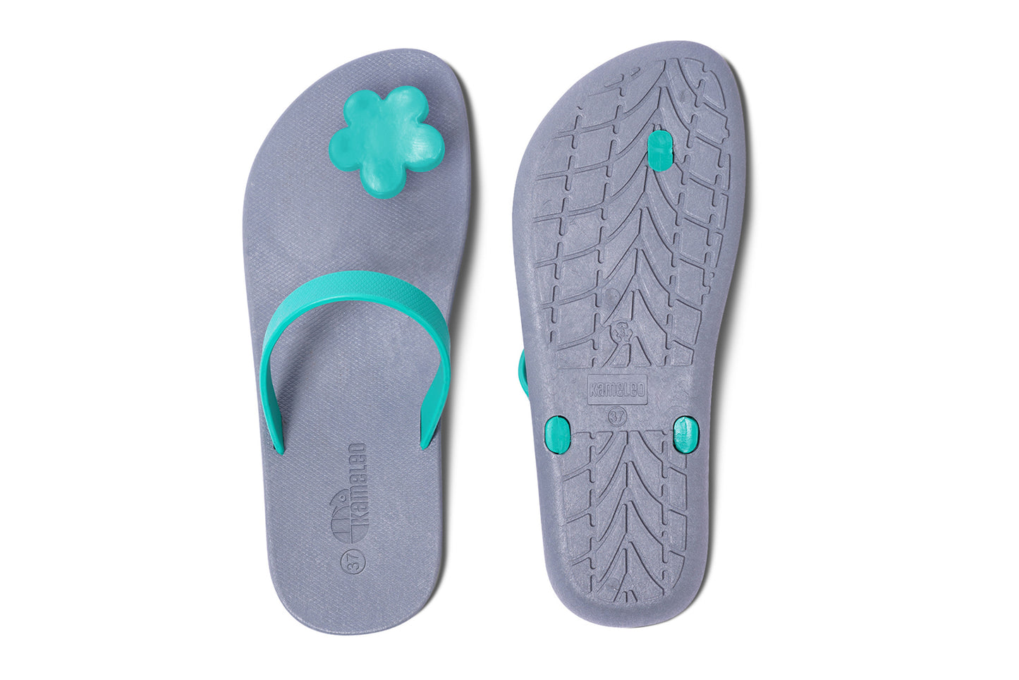Poppi Flora Grey Sole Green Strap