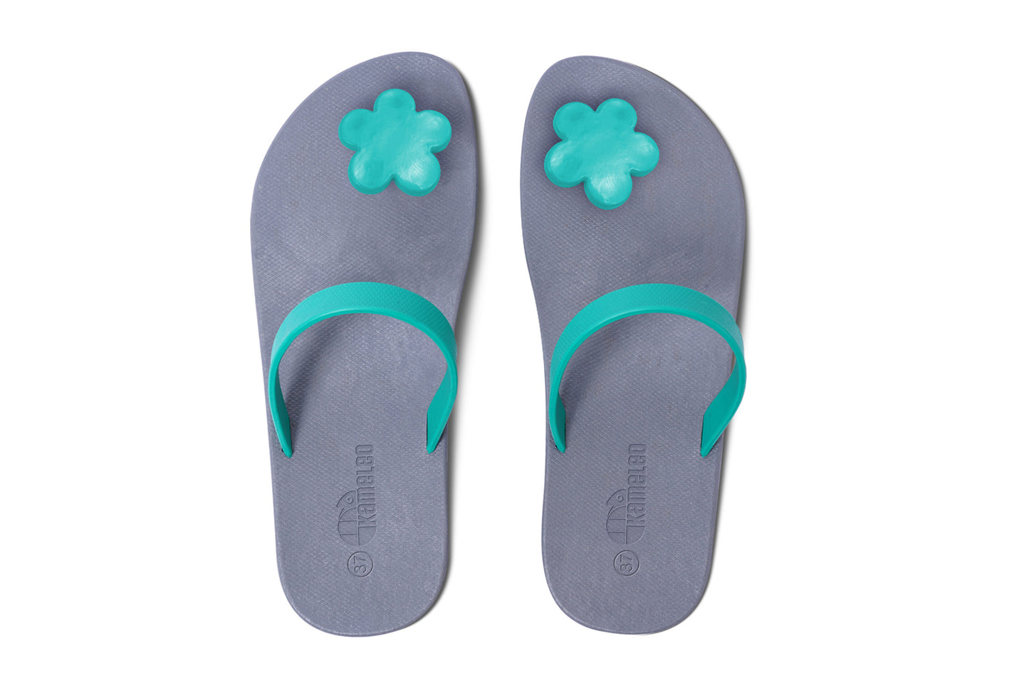 Poppi Flora Grey Sole Green Strap