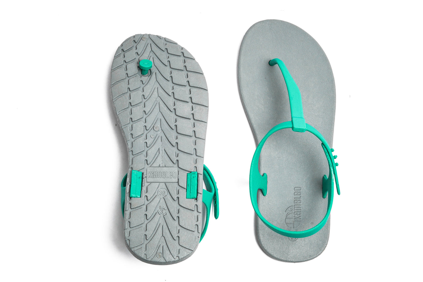 Saily Grey Sole Green Strap