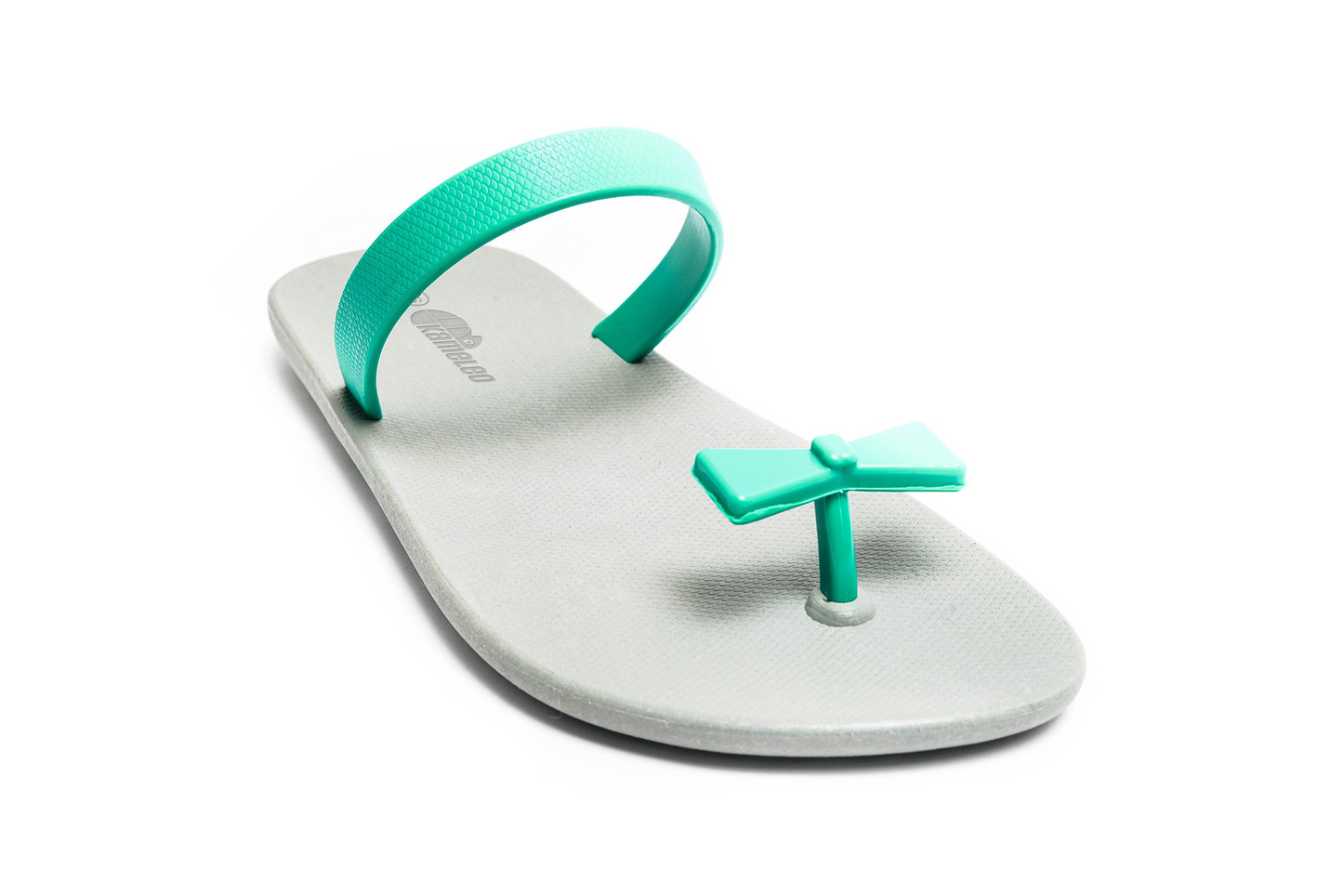 Poppi Bow Grey Sole Green Strap