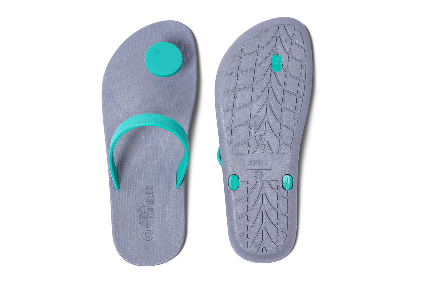 Poppi Dot Grey Sole Green Strap