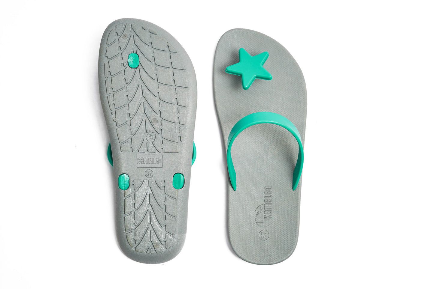 Poppi Star Grey Sole Green Strap