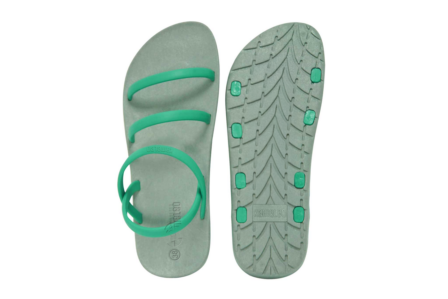 Twin Slim Grey Sole Green Strap