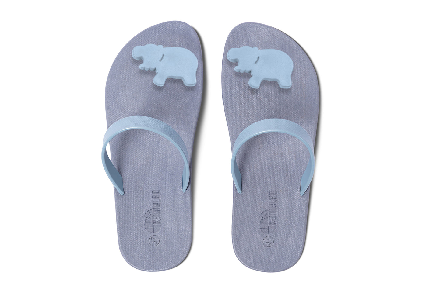 Poppi Hippo Grey Sole Grey Strap