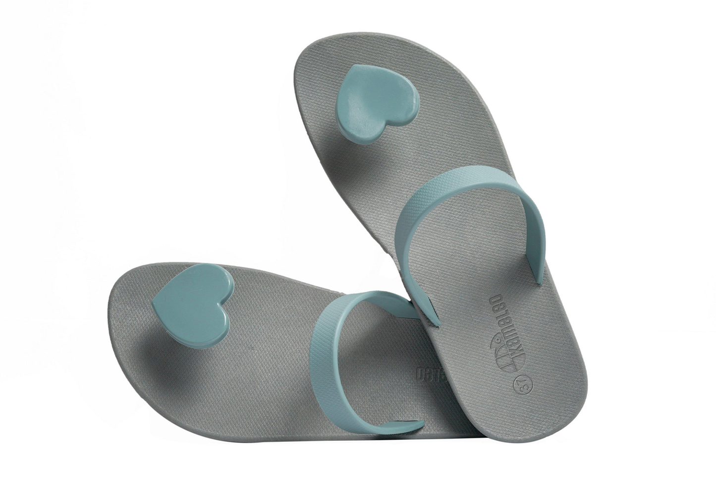 Poppi Heart Grey Sole Grey Strap