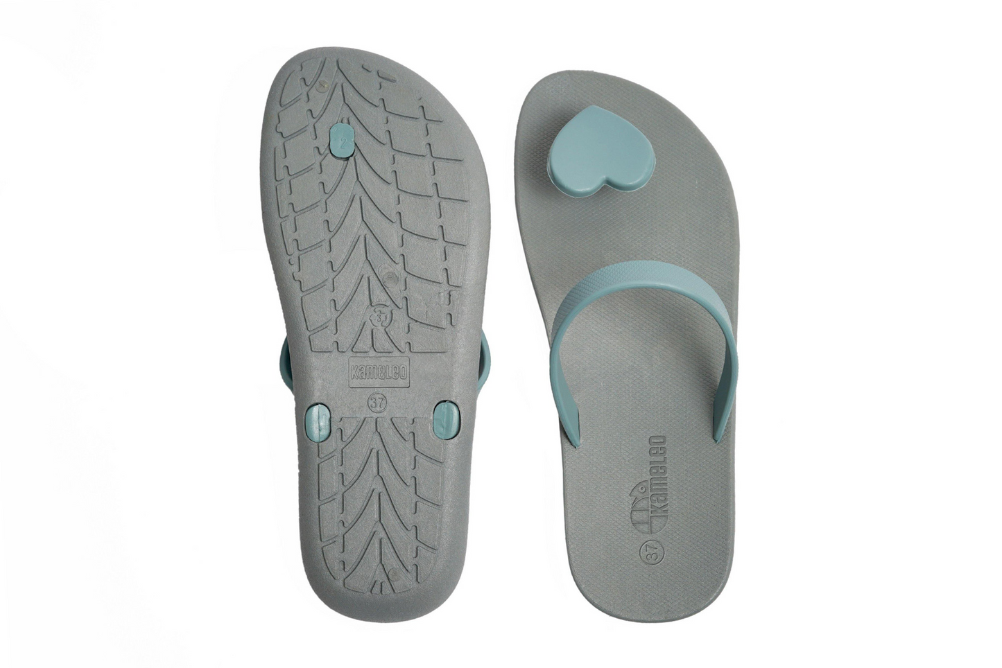 Poppi Heart Grey Sole Grey Strap