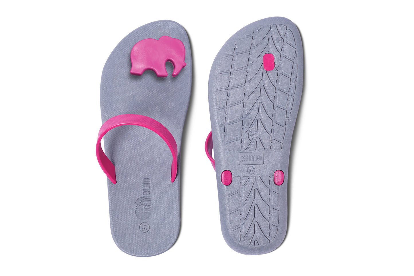 Poppi Ellie Grey Sole Pink Strap