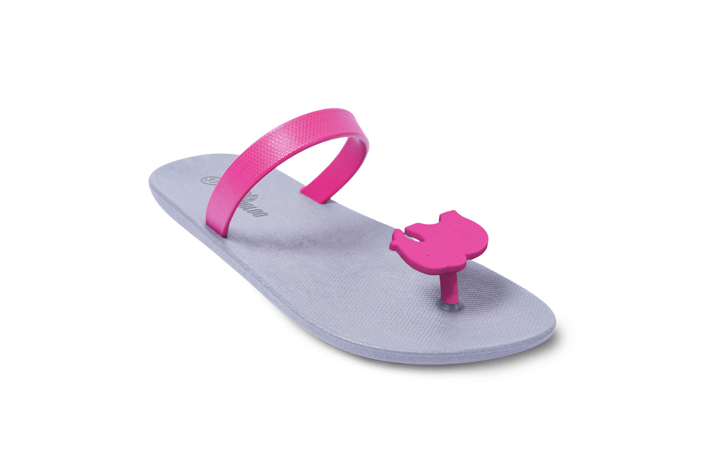 Poppi Ellie Grey Sole Pink Strap