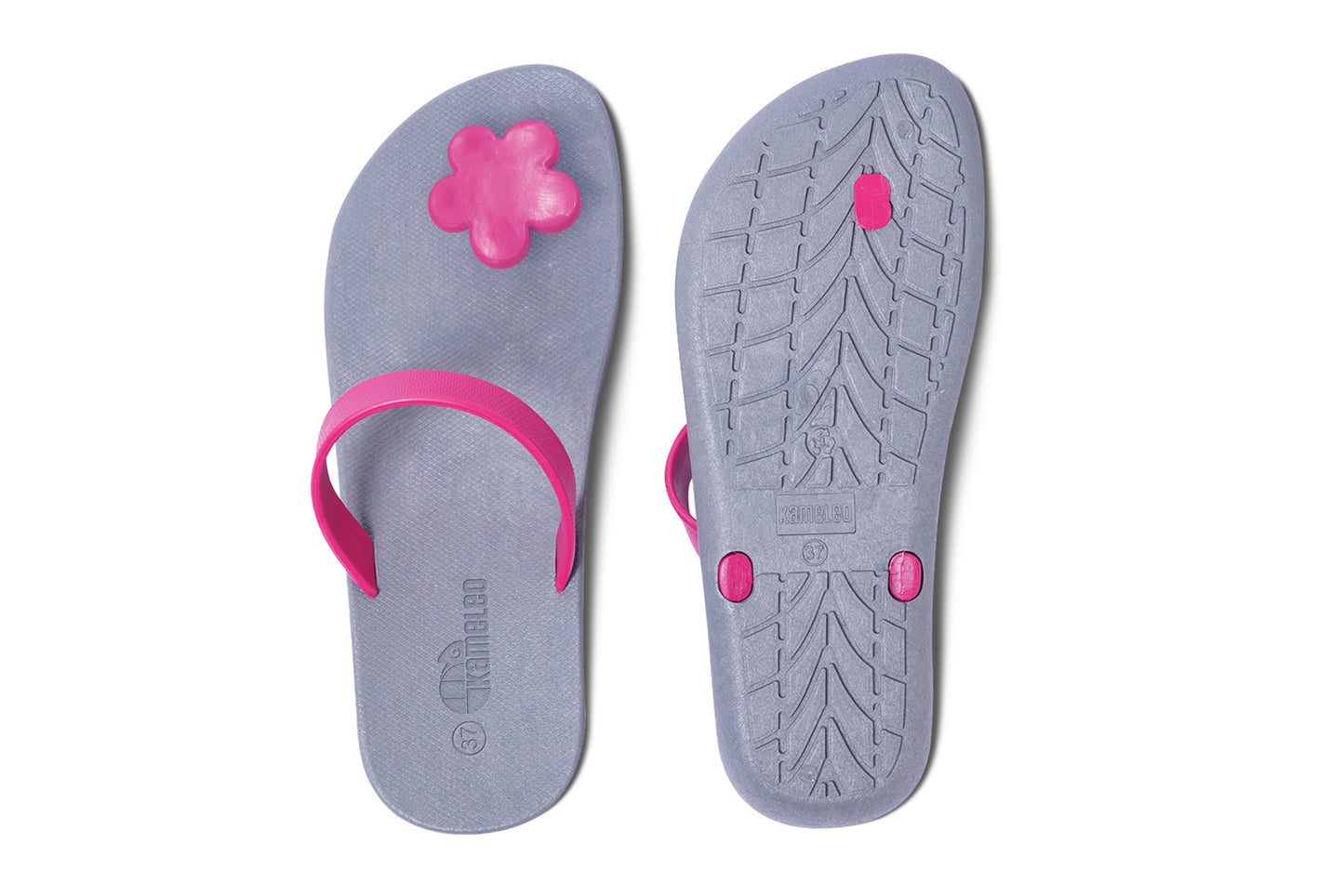 Poppi Flora Grey Sole Pink Strap