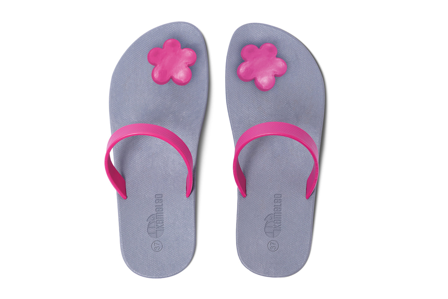 Poppi Flora Grey Sole Pink Strap